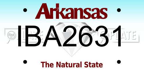 IBA2631 Arkansas License Plate