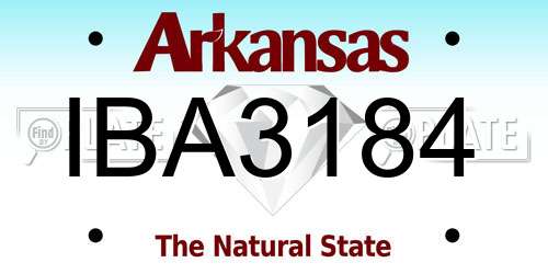 IBA3184 Arkansas License Plate