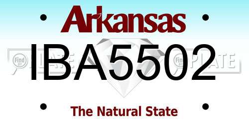 IBA5502 Arkansas License Plate