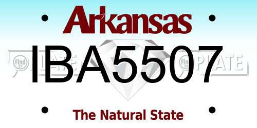 IBA5507 Arkansas License Plate