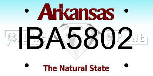 IBA5802 Arkansas License Plate