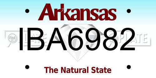 IBA6982 Arkansas License Plate