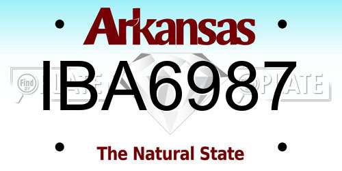 IBA6987 Arkansas License Plate