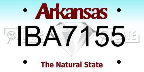 IBA7155 Arkansas License Plate