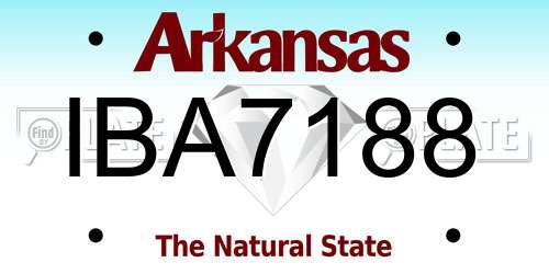 IBA7188 Arkansas License Plate