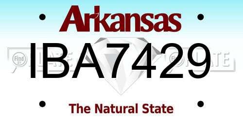 IBA7429 Arkansas License Plate