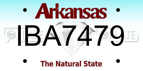 IBA7479 Arkansas License Plate