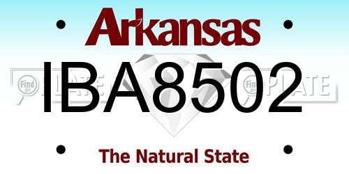IBA8502 Arkansas License Plate