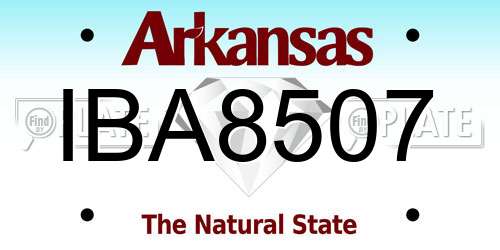 IBA8507 Arkansas License Plate