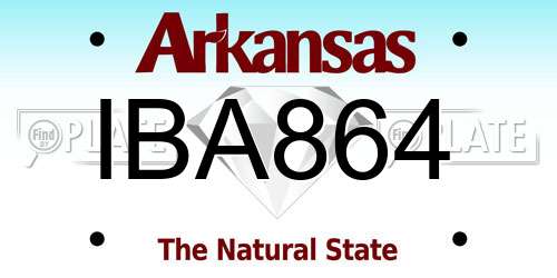 IBA864 Arkansas License Plate