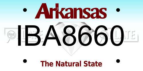 IBA8660 Arkansas License Plate