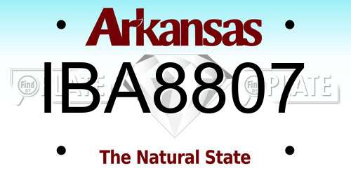 IBA8807 Arkansas License Plate