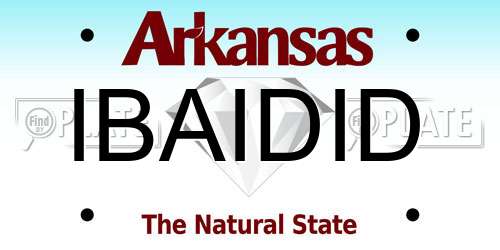 IBAIDID Arkansas License Plate