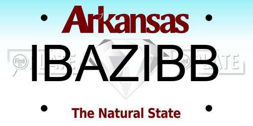 IBAZIBB Arkansas License Plate