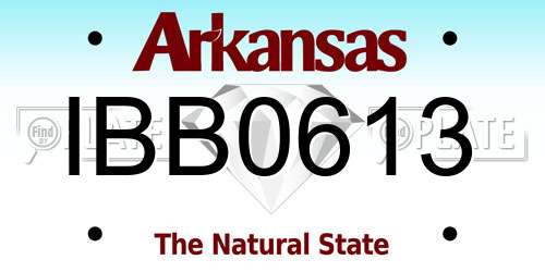 IBB0613 Arkansas License Plate