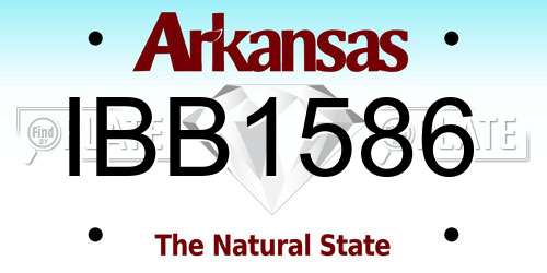 IBB1586 Arkansas License Plate