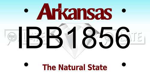 IBB1856 Arkansas License Plate