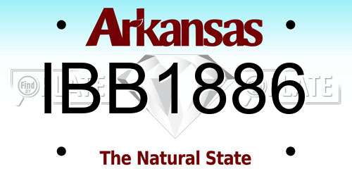 IBB1886 Arkansas License Plate