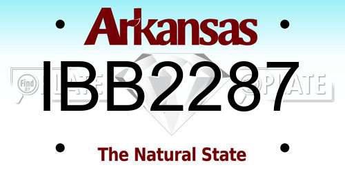 IBB2287 Arkansas License Plate