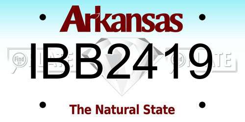 IBB2419 Arkansas License Plate