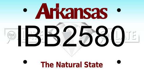 IBB2580 Arkansas License Plate