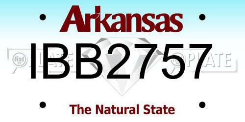 IBB2757 Arkansas License Plate