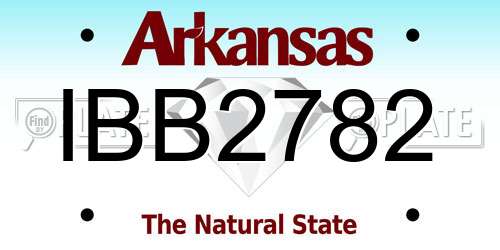 IBB2782 Arkansas License Plate