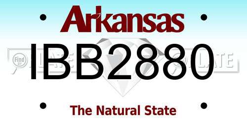 IBB2880 Arkansas License Plate