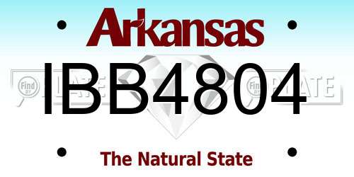IBB4804 Arkansas License Plate