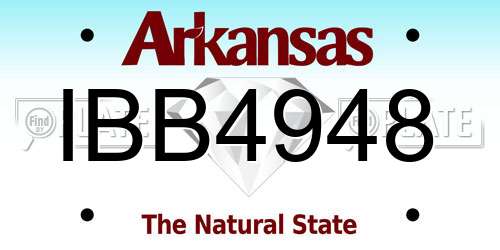 IBB4948 Arkansas License Plate