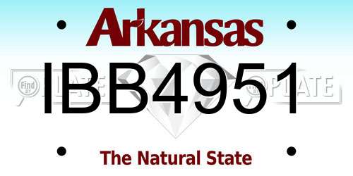 IBB4951 Arkansas License Plate