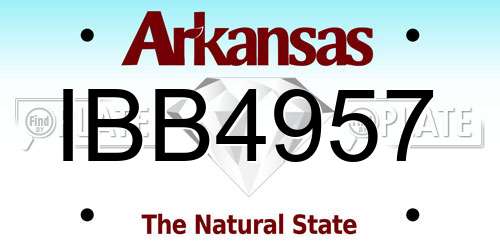 IBB4957 Arkansas License Plate