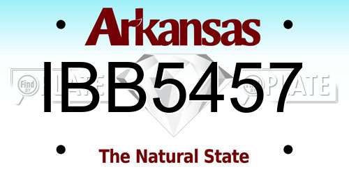 IBB5457 Arkansas License Plate