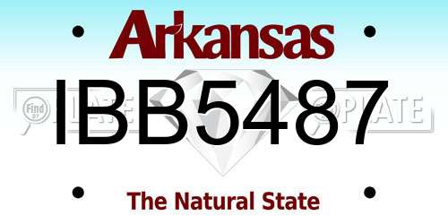IBB5487 Arkansas License Plate