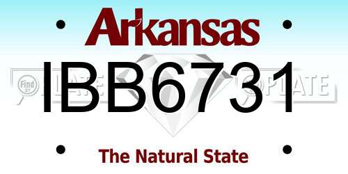 IBB6731 Arkansas License Plate