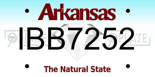 IBB7252 Arkansas License Plate