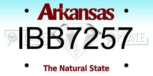 IBB7257 Arkansas License Plate
