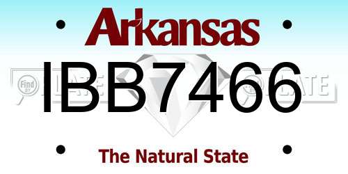 IBB7466 Arkansas License Plate