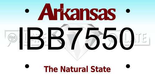 IBB7550 Arkansas License Plate