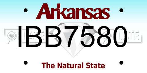 IBB7580 Arkansas License Plate