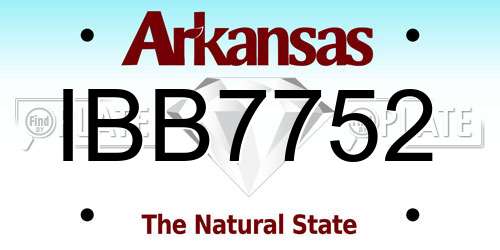 IBB7752 Arkansas License Plate