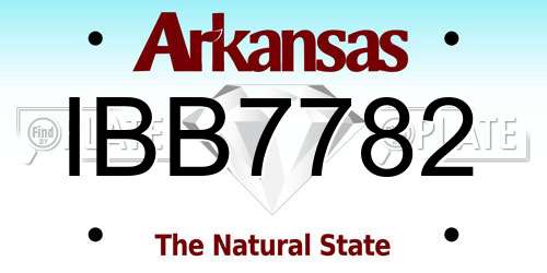 IBB7782 Arkansas License Plate