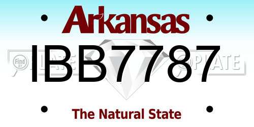 IBB7787 Arkansas License Plate