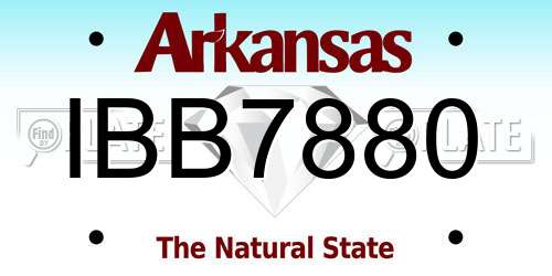 IBB7880 Arkansas License Plate