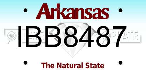 IBB8487 Arkansas License Plate