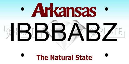 IBBBABZ Arkansas License Plate