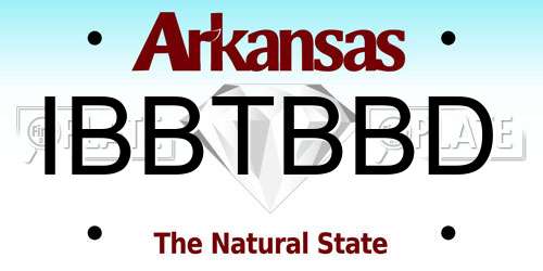 IBBTBBD Arkansas License Plate