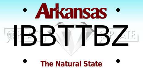 IBBTTBZ Arkansas License Plate