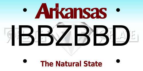 IBBZBBD Arkansas License Plate
