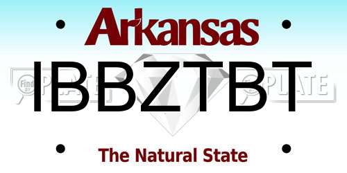 IBBZTBT Arkansas License Plate